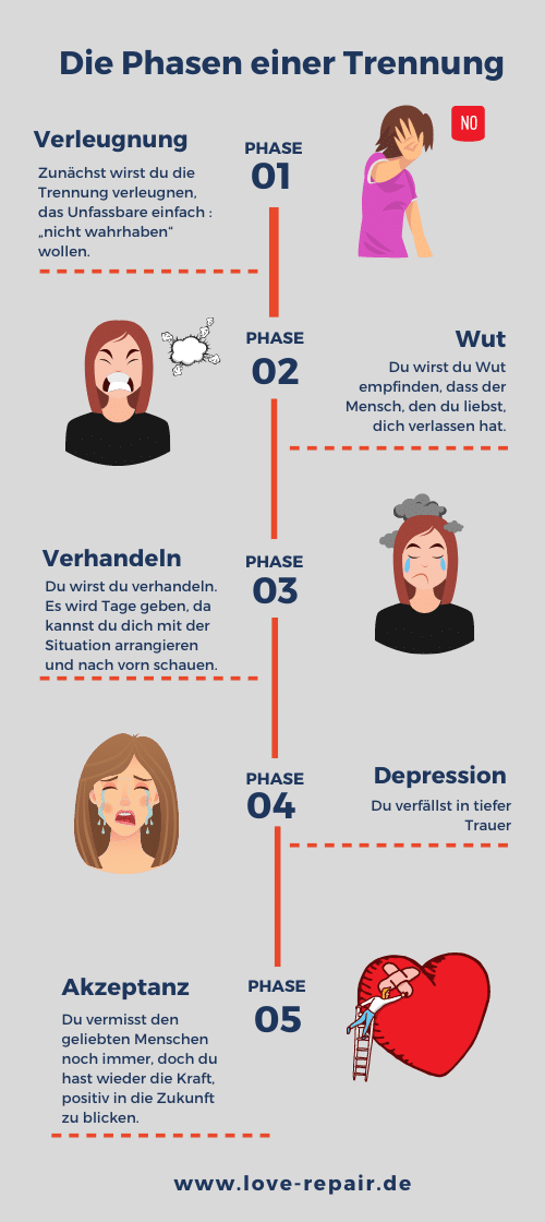 Die Phasen einer Trennung Infografik