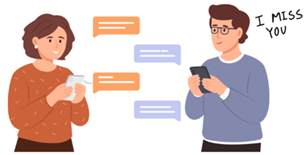 Mann schreibt Nachrichten, die echtes Interesse zeigen