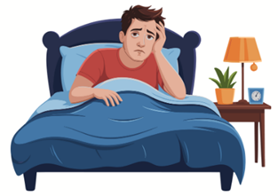 Mann liegt nachdenklich im Bett und vermisst eine Frau - typische Situation, in der Männer ihre Gefühle abends stärker spüren