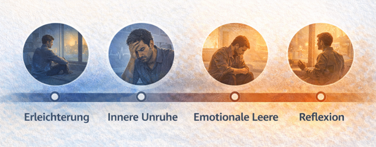 Wie Männer nach einer Trennung reagieren:
Erleichterung und Ablenkung sind häufige erste Reaktionen, um emotionale Überforderung zu vermeiden.