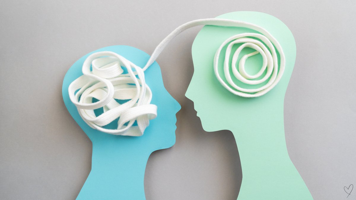 Ex zurück – Psychologie: Illustration von zwei Köpfen, verbunden durch Gedanken, Sinnbild für emotionale Dynamik in Beziehungen